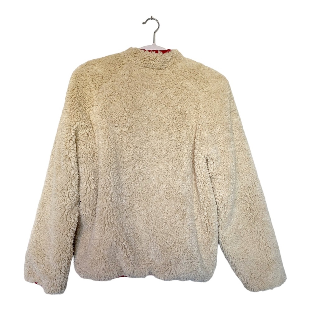 MOTHER Cream Teddy Jacket with Red Accents - Picture 11 of 13